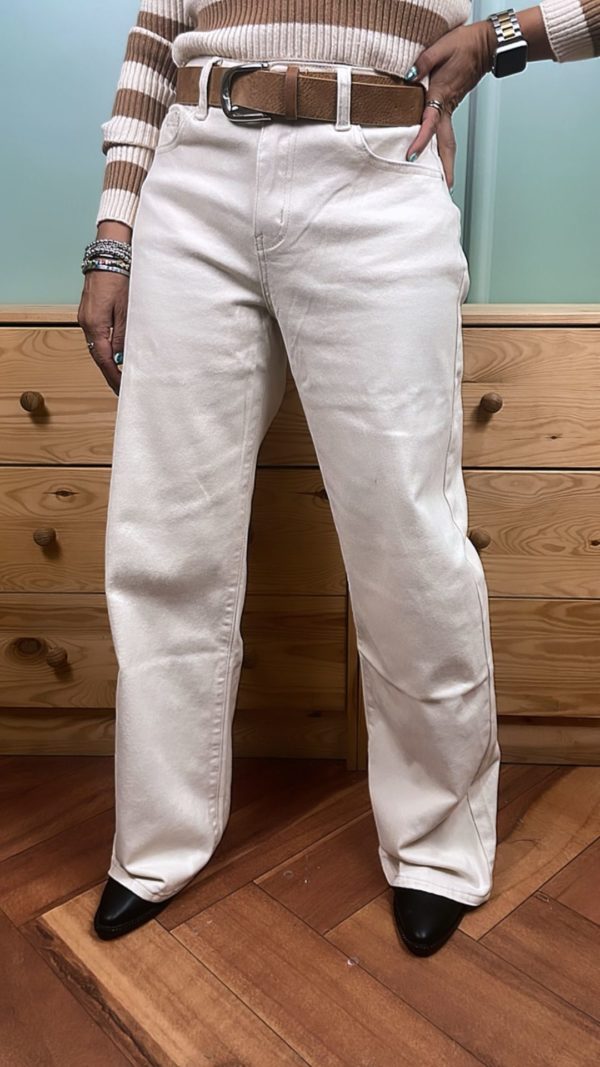 Jeans Beige High Waist