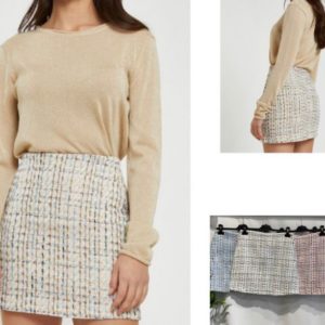 Falda Tweed Beige.