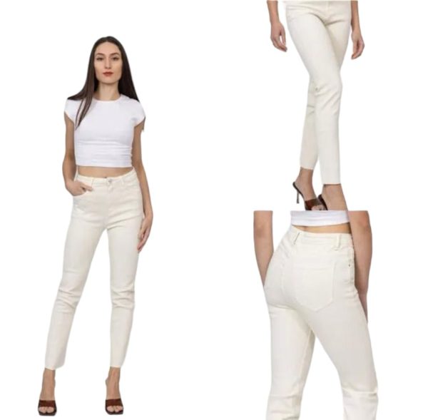 Pantalón Vaquero Straight Beige