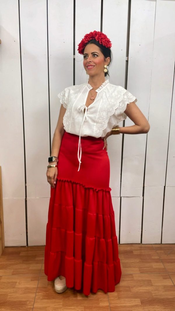 Falda Canastera Roja