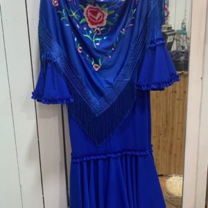 Vestido Flamenca Mayo Azul Eléctrico