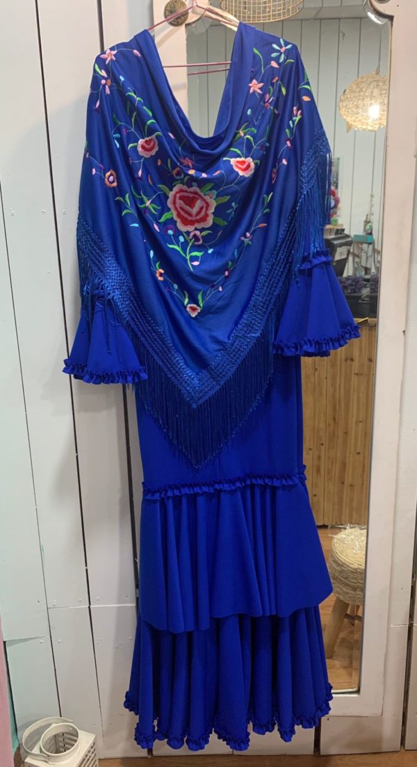 Vestido Flamenca Mayo Azul Eléctrico