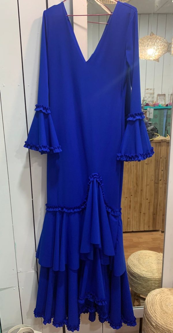 Vestido Flamenca Mayo Azul Eléctrico