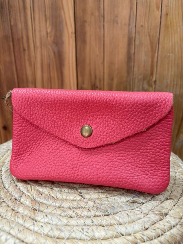 Monedero XL Piel Coral