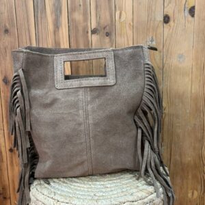 Bolso Piel Flecos Taupe