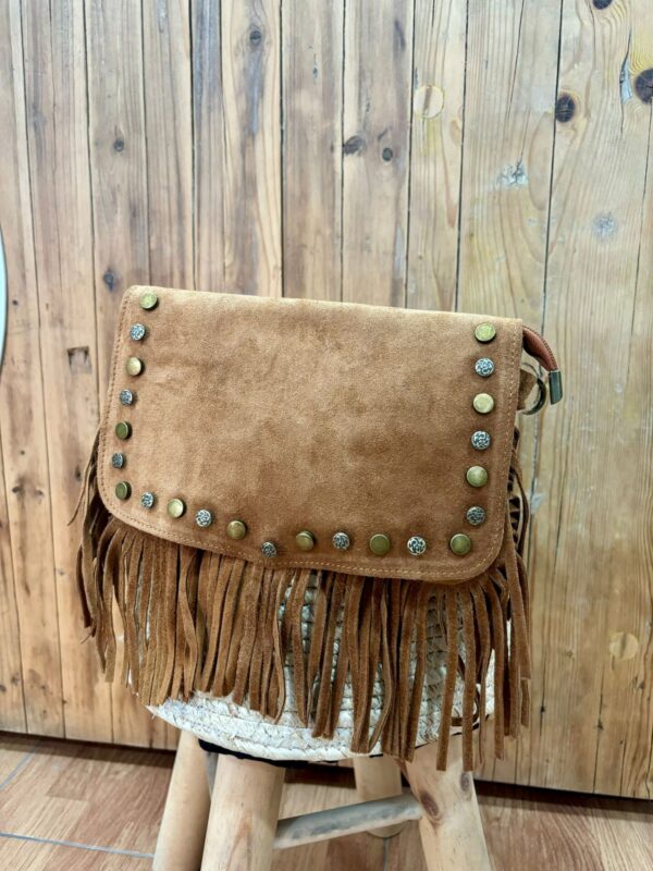 Bolso Piel Tachuelas Camel