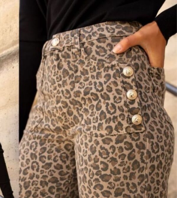 Denim Leopardo Super Wide Leg