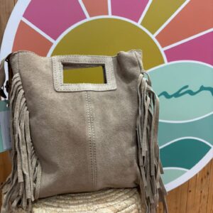 Bolso Piel Flecos Beige