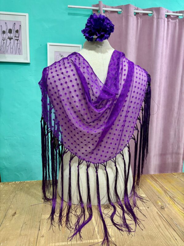 Mantón Plumeti Morado