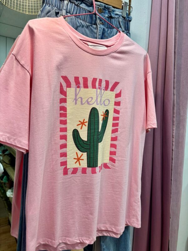 Camiseta Cactus Rosa