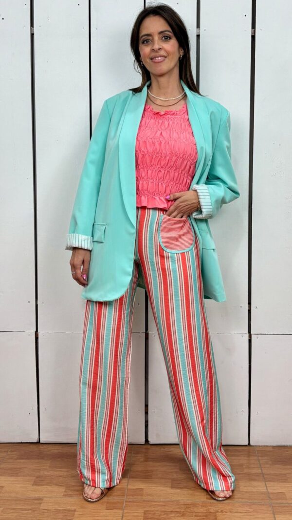 Pantalón Rayas Summer Coral