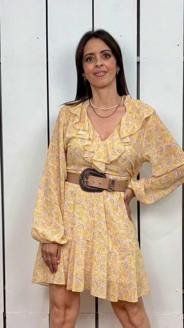Vestido Corto Abril Amarillo