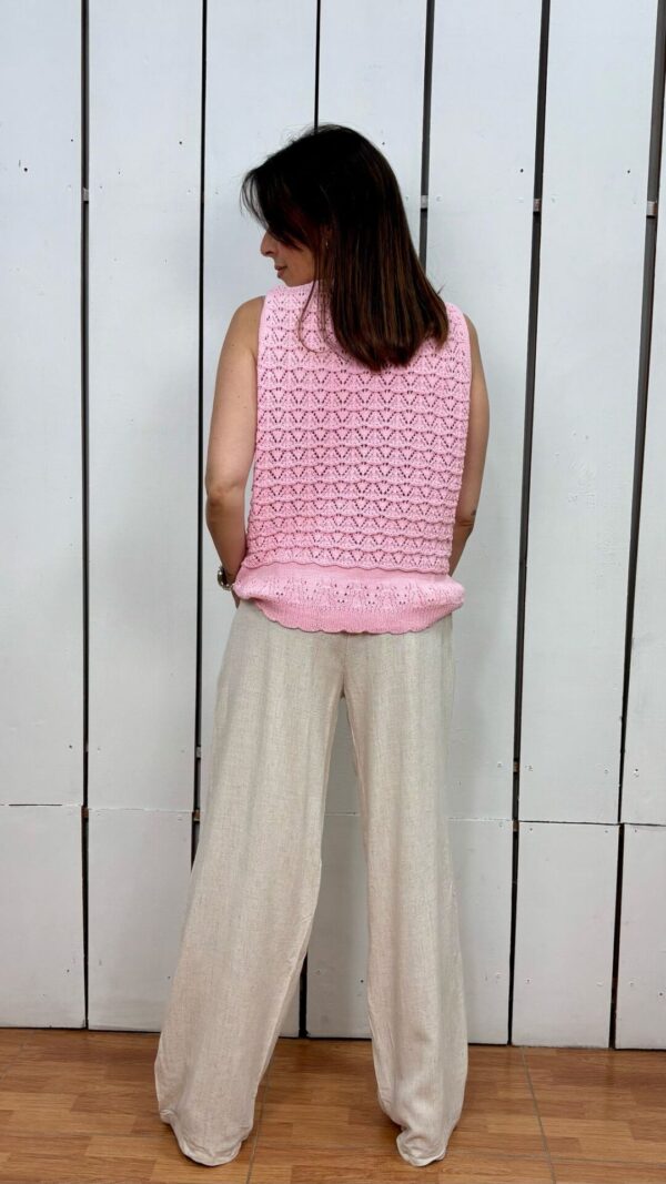 Chaleco Ganchillo Rosa