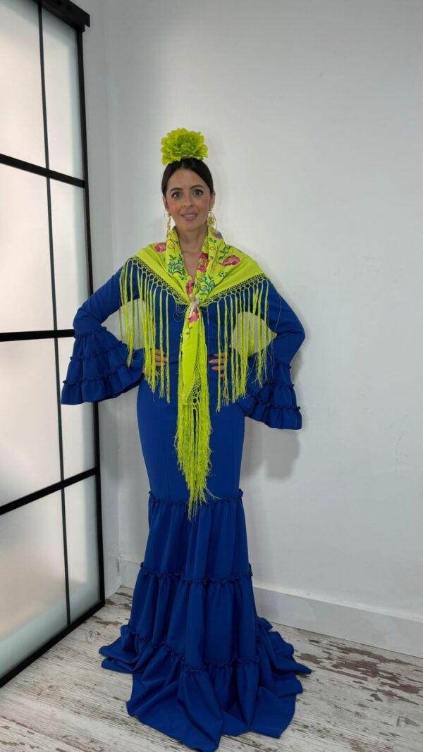 Vestido Flamenca Canastero Cayetana Azul